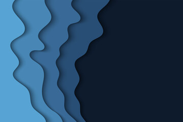 Abstract curved wave template for your design. Illustration with curves lines. Wavy paper cut background.