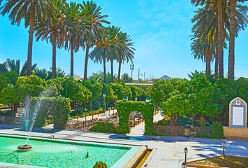 The garden of Naranjestan complex in Shiraz, Iran