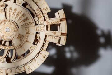 Details of a nice wooden perpetual calendar