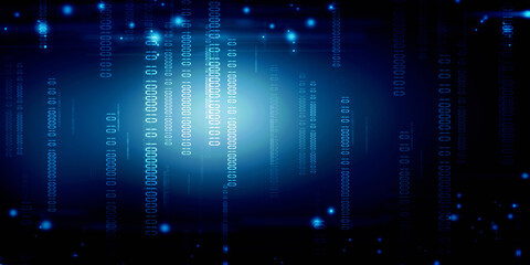 2d illustration abstract digital binary data on computer screen