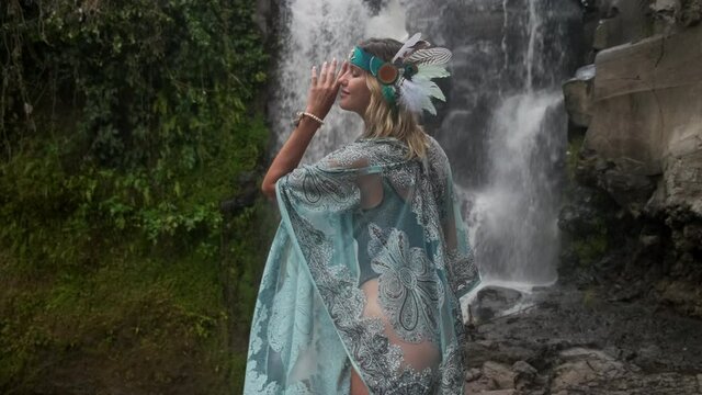 female model in ethnic image in jungles