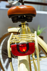  close up of bicycle in details, black and white photo