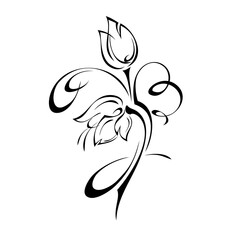 decor 25. decorative element with two stylized flower buds and ornate ornaments