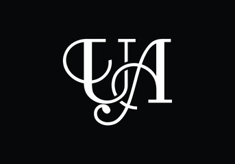 Initial Monogram Letter U A Logo Design Vector Template. U A Letter Logo Design
