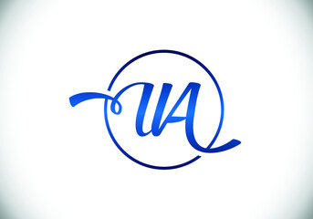 Initial Monogram Letter U A Logo Design Vector Template. U A Letter Logo Design
