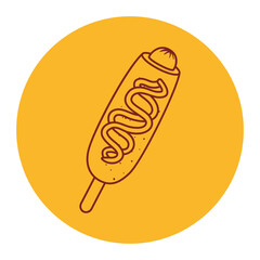 fast food corn dog, line style icon vector illustration design