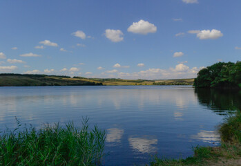 lake in the summer, sunny day