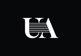 Initial Monogram Letter U A Logo Design Vector Template. U A Letter Logo Design
