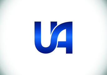 Initial Monogram Letter U A Logo Design Vector Template. U A Letter Logo Design
