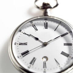 Fob Watch against White Background