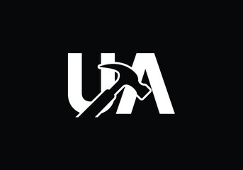 Initial Monogram Letter U A Logo Design Vector Template. U A Letter Logo Design
