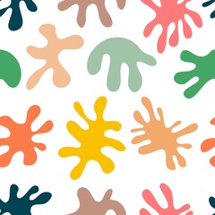 Doodle abstract seamless pattern. Hand drawn organic shapes contemporary scribble, modern vector illustration