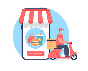 Online shopping mobile application vector illustration