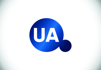Initial Monogram Letter U A Logo Design Vector Template. U A Letter Logo Design
