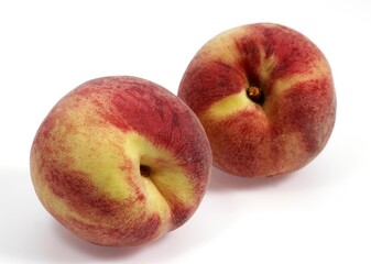 Fototapeta na wymiar White Peach, persica vulgaris, Fruits against White Background
