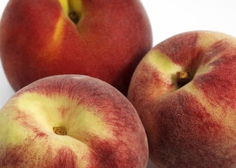 White Peach, persica vulgaris, Fruits against White Background