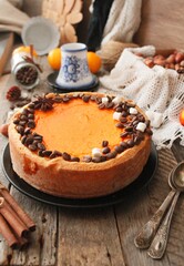 coffee beans pumpkin cheesecake