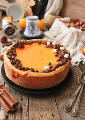 coffee beans pumpkin cheesecake