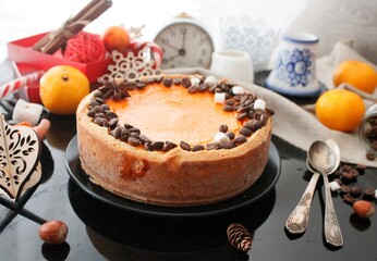coffee beans pumpkin cheesecake