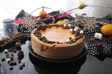 coffee beans pumpkin cheesecake