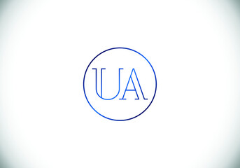 Initial Monogram Letter U A Logo Design Vector Template. U A Letter Logo Design
