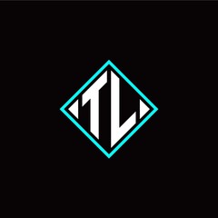 Initial T L letter with square style logo template vector
