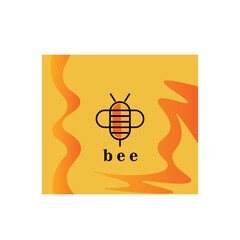 cute honey bee icon color illustration logo template design vector