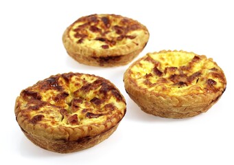 French Lorraine Quiche against White Background
