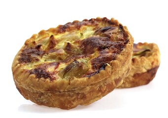 Leek Quiche against White Background