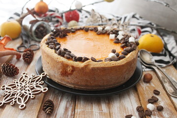 coffee beans pumpkin cheesecake