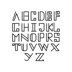Alphabet A to Z outline icon design template