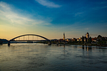 A bridge over the Danube River near Passau Germany