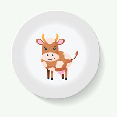 decorative plates for interior design. Empty dish, porcelain plate mock up design.