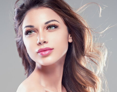 Natural beauty woman fly beautiful hair nice eyes