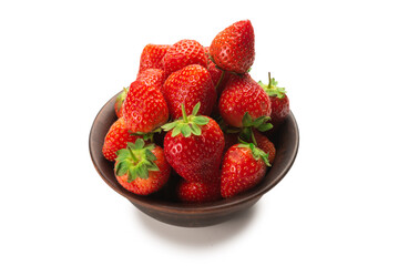 Strawberry. Fresh berries macro. Isolated on white.