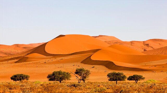 Sand Dunes at Namib Naukluft Park, Sossusvlei Dunes in Desert of Namib, Namibia