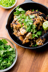 Grilled chicken. BBQ Chicken grilled in garlic and butter. Chicken, fried & served w/ bbq side dishes, organic vegetables and dressed in olive oil. Classic American outdoor grill entree favorite.