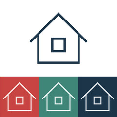 Linear vector icon with house