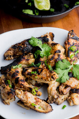 Grilled chicken. BBQ Chicken grilled in garlic and butter. Chicken, fried & served w/ bbq side dishes, organic vegetables and dressed in olive oil. Classic American outdoor grill entree favorite.