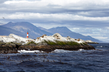 The Les Eclaireurs Lighthouse (lighthouse at the end of the world), Beagle channel, Ushuaia, Tierra del Fuego, Argentina