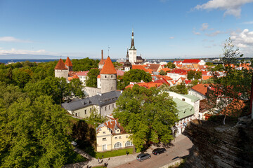 Obraz premium View of beautiful old town at daytime. Tallinn. Estonia