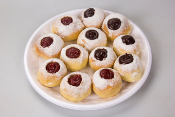 Sweet bread stuffed with guava jam and dulce de leche (doce de leite), traditional Brazilian sweet.
