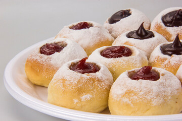 Sweet bread stuffed with guava jam and dulce de leche (doce de leite), traditional Brazilian sweet.