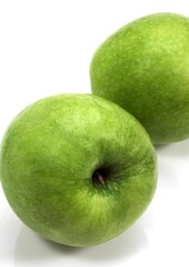 Granny Smith Apple, malus domestica, Fruits against White Background