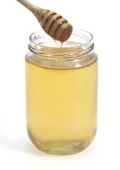 Jar of Honey against White Background