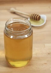 Jar of Honey against White Background