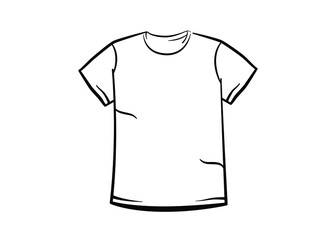 Fototapeta premium TEE icon flat sketch template. men's t-shirt symbol. Vector illustration