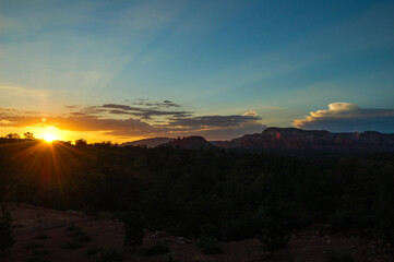 sunset in the desert