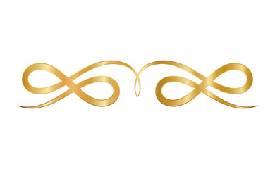 Naklejka premium isolated gold ornament in ribbon shaped design of Decorative element theme Vector illustration