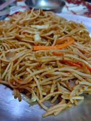 Chinese food noodles or Chow mein